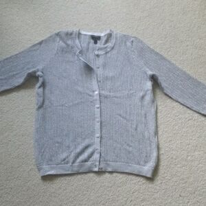 Talbots Light Gray Glitter Women's Cardigan